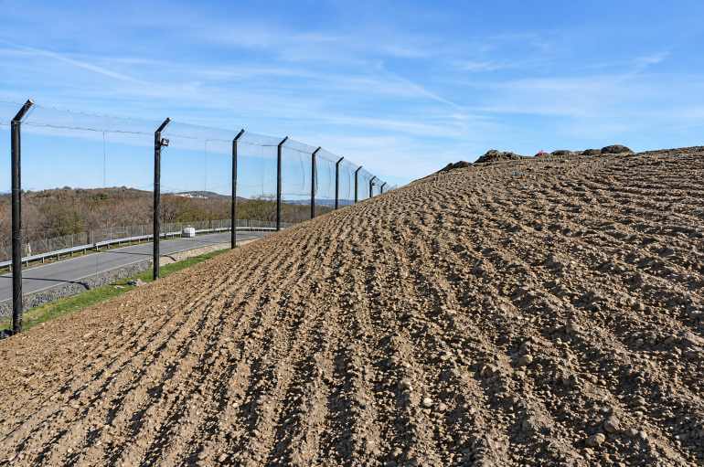 CCR basin berm before Posi-Lock application